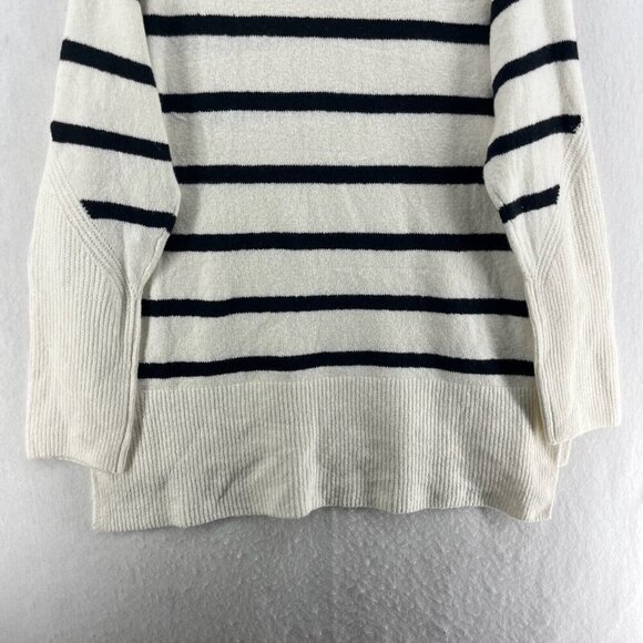 A New Day Sweater Womens XL Cream Black Striped Cowl Mock Neck Heavy Cozy NEW - Picture 7 of 12